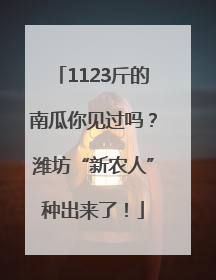 1123斤的南瓜你见过吗？潍坊“新农人”种出来了！