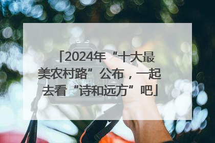 2024年“十大最美农村路”公布，一起去看“诗和远方”吧