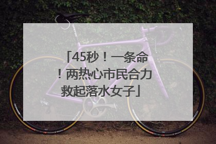 45秒！一条命！两热心市民合力救起落水女子