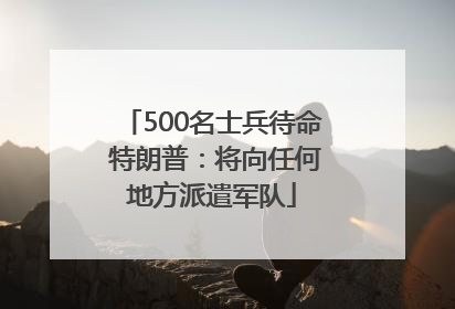 500名士兵待命 特朗普：将向任何地方派遣军队