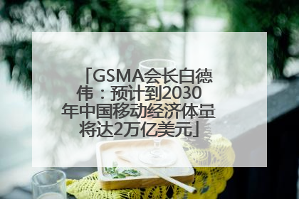 GSMA会长白德伟：预计到2030年中国移动经济体量将达2万亿美元