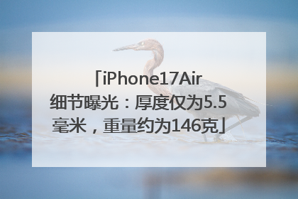 iPhone17Air细节曝光：厚度仅为5.5毫米，重量约为146克
